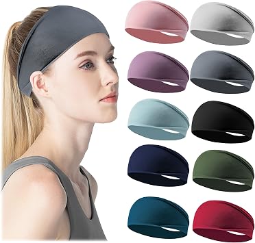 Womens Workout Headbands Non Slip Sport Sweatbands Yoga Hairbands for Travel Fitness Athletic Elastic Moisture Wicking for Girls