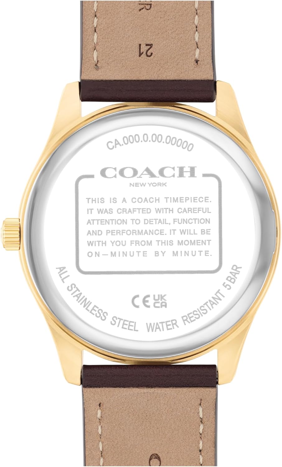 COACH Men's Oliver 3H Quartz Watch, 41mm Case Size, Genuine Leather Strap, Date Display, Classic for Every Day - Gift for Him - Image 3