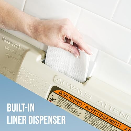 Miniatura 4 de Foundations 5210089 Classic Horizontal Cambiador de bebé, montaje en superficie montado en la pared, correas de seguridad y dispensador de forro,