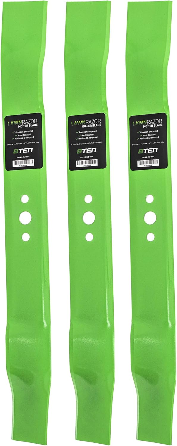 8TEN LawnRAZOR Mower Blade for AYP Husqvarna 22 inch 134768 141114 152202 157101 532152202 532406713 (Mulching) 3 Pack