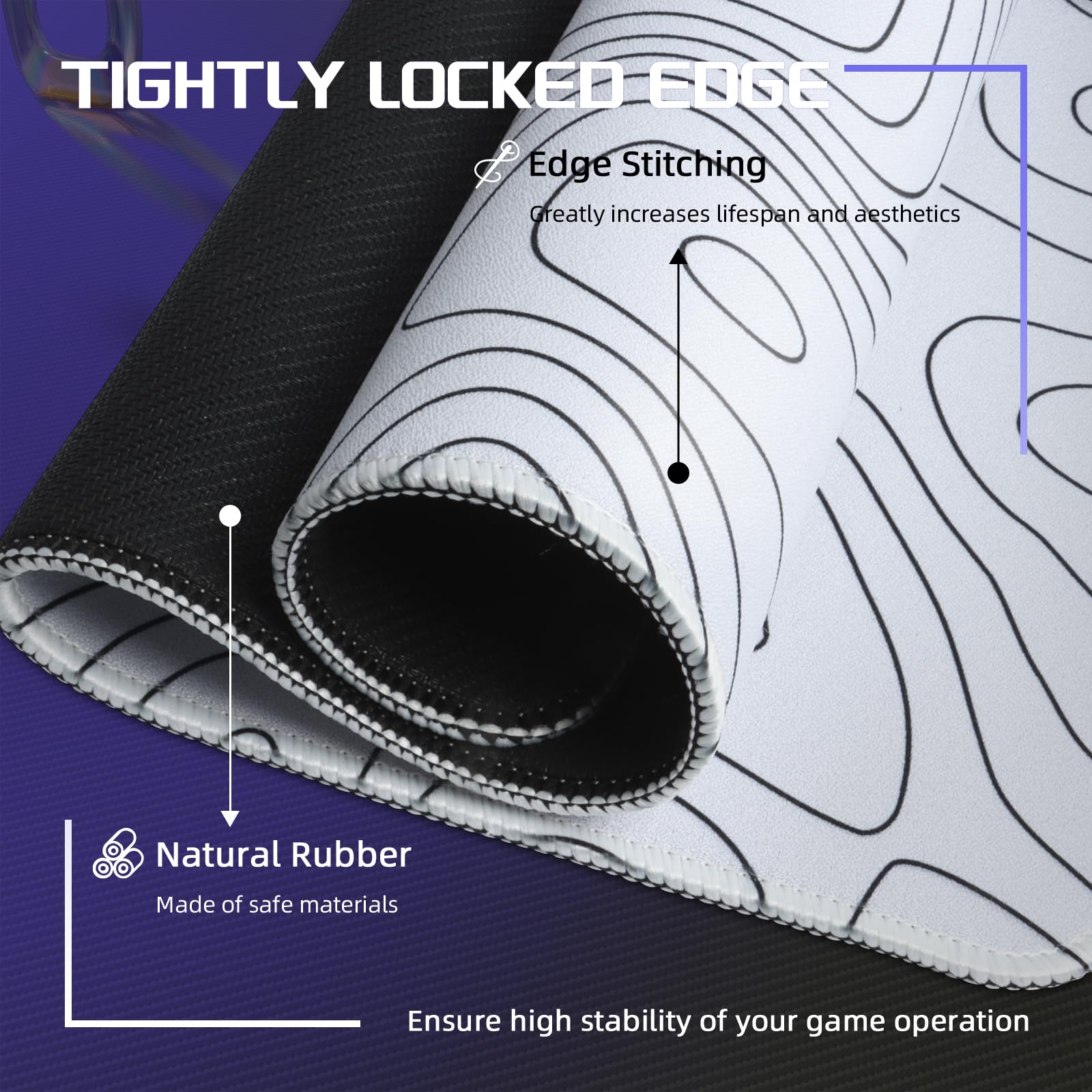 LexonElec x ATTACK Shark - Alfombrilla de mouse mediana para juegos, alfombrilla de mouse de fibra superfina, 17.7 x 15.75 x 0.15 pulgadas, base de goma antideslizante, optimizada para sensores de