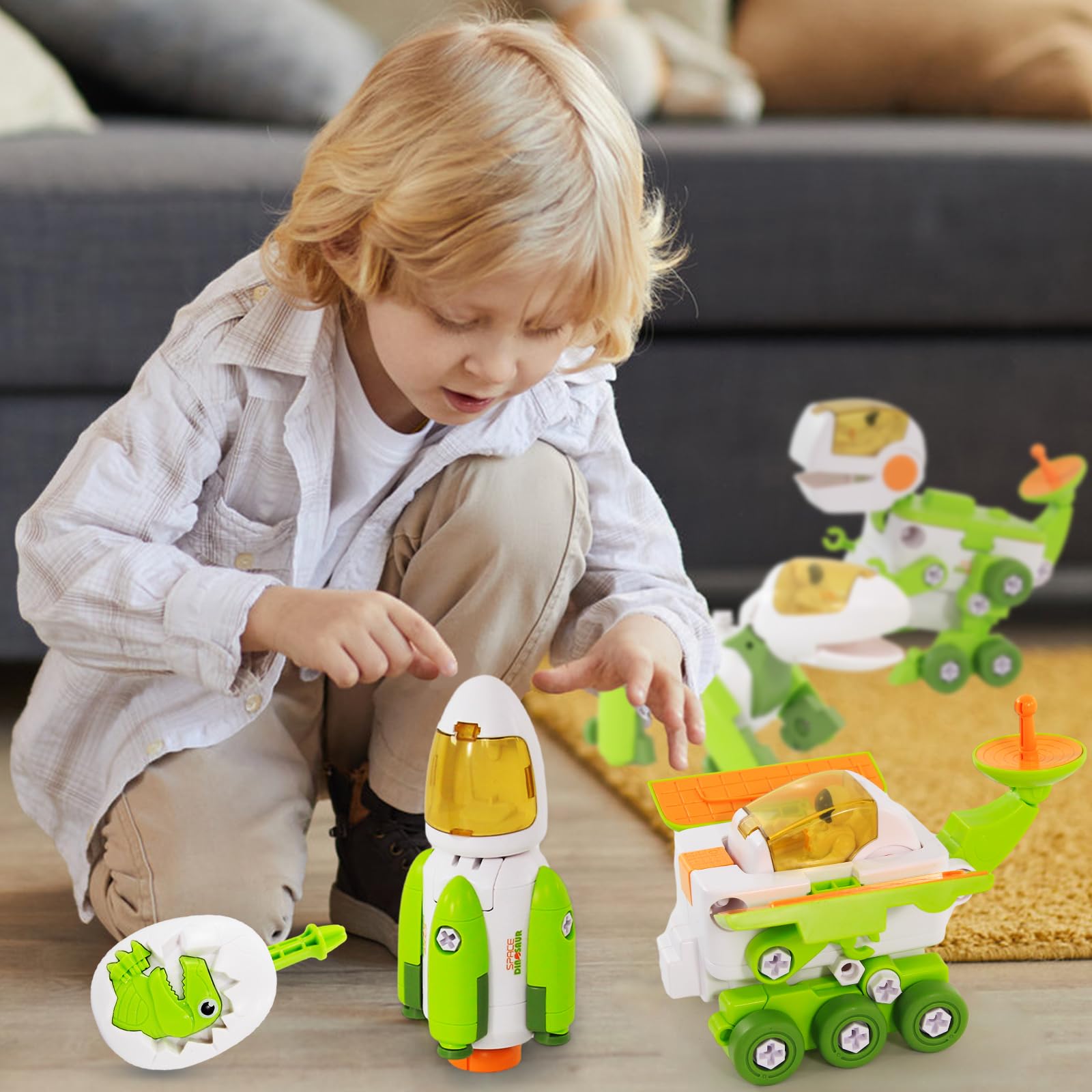 Baeroly Naves espaciales Transforming Toy Un cohete Morphing desmontable y Luna Rover Space Shuttle Set de juguetes para niños a partir de 5 años Niños Niñas