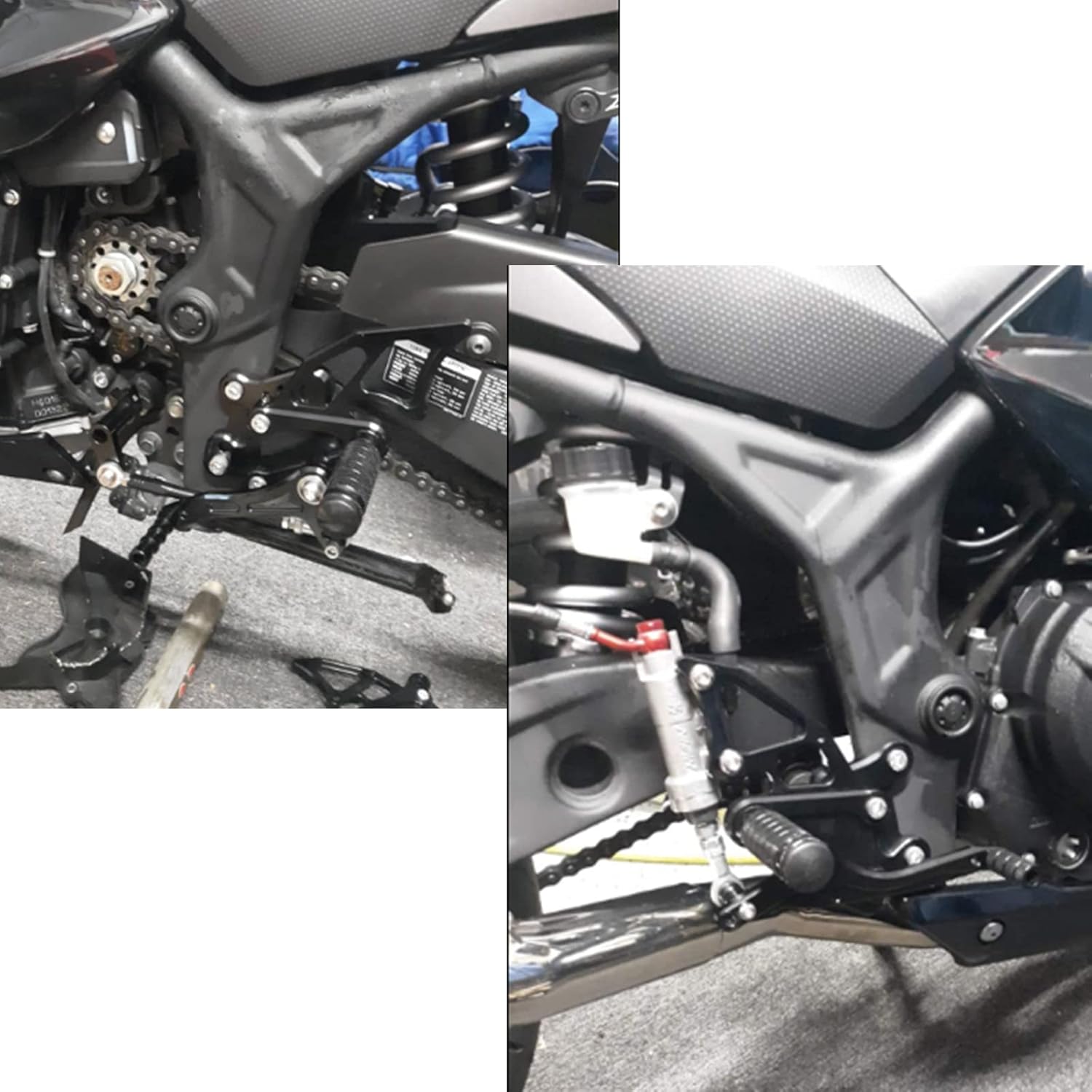 CNC YZF R3 R25 Motorcycle Adjustable Rearsets Foot Pegs Rear Set Footpeg Brake Shift Pedal Compatible with YZF R25 R3 2014-2021, MT-25 MT-03 MT25 MT03 2015-2021 Black