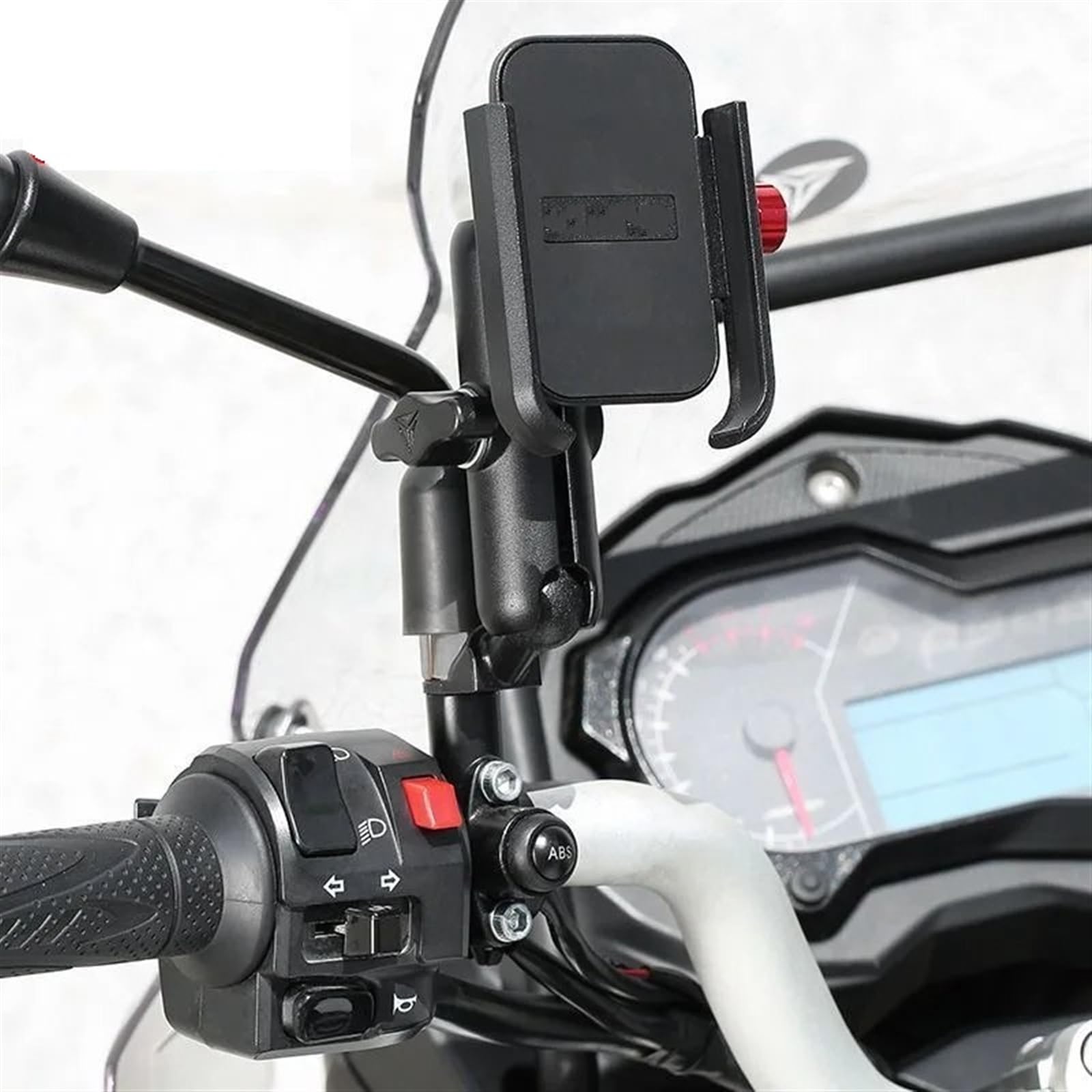 Soporte Telefono Moto Soporte Universal Para Teléfono Móvil Con Espejo Para Manillar Motocicleta Cargador Soporte Para Teléfono Soporte Para GPS Con Carga USB Soporte Móvil Moto USB(NO USB Handlebar)