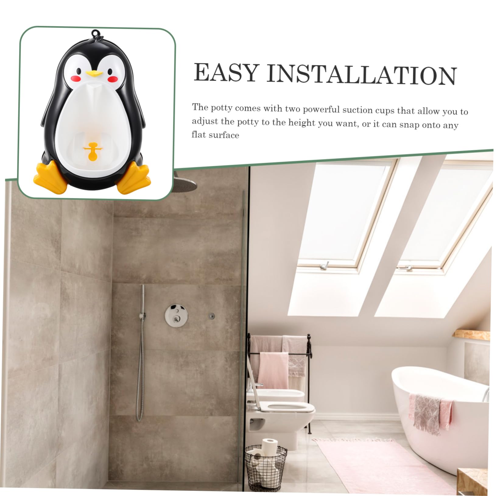 Orinal de Entrenamiento para Niños Pequeños Forma de Pingüino Negro