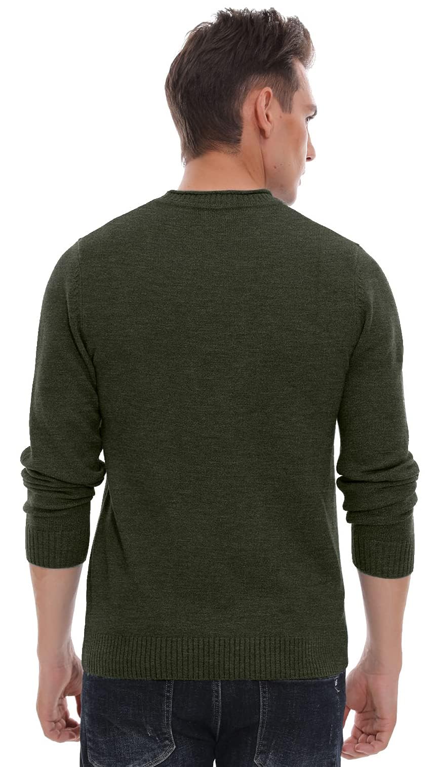 Sailwind Pull Homme Col Rond Maille Top Homme Classique Vintage Casuals Automne Hiver Couleur Unie Chaude