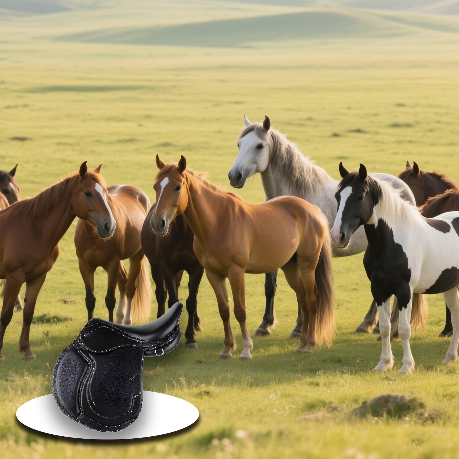 Sella da Salto, Sella Americana, Cavallo da Dressage, Sella Western, Sella da Equitazione, Sella da Corsa, Sella da Cavallo in Pelle Bovina, per Tutti i Tipi di competizioni, Ranch