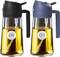 Vista 12 de YARRAMATE Pulverizador de aceite de oliva de vidrio de 16 oz/15.9 fl oz para cocinar con calcomanías, dispensador de aceite 2 en 1 para utensilios