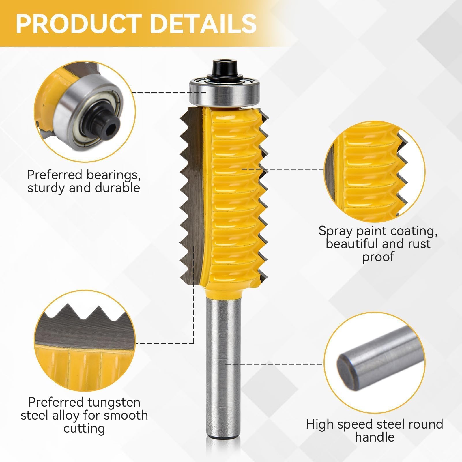 Finger Joint Router Bit, 8*55mm Fresa per Giunti a V, Punte Di Falegnameria Fresa per La Lavorazione Del Legno, Fresa a Longeron, Finger Colla Giunto Router Bit Scaffali Mobili Da Tavolo Strumenti