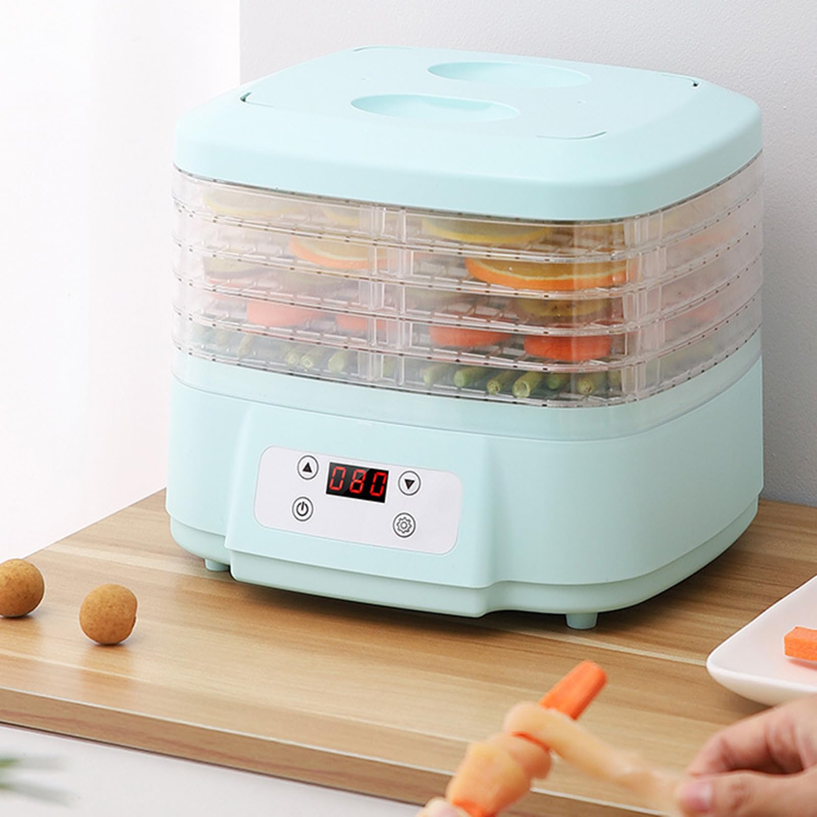 Dryer Machine for Home for Candy & Snacks, Food Dehydrator Machine with 6 Trays, 360° Airflow Dried Fruit Machine with Digital Adjustable Timer, Jerky Fruits Meat Vegetables Dryer Machine (6 Trays)