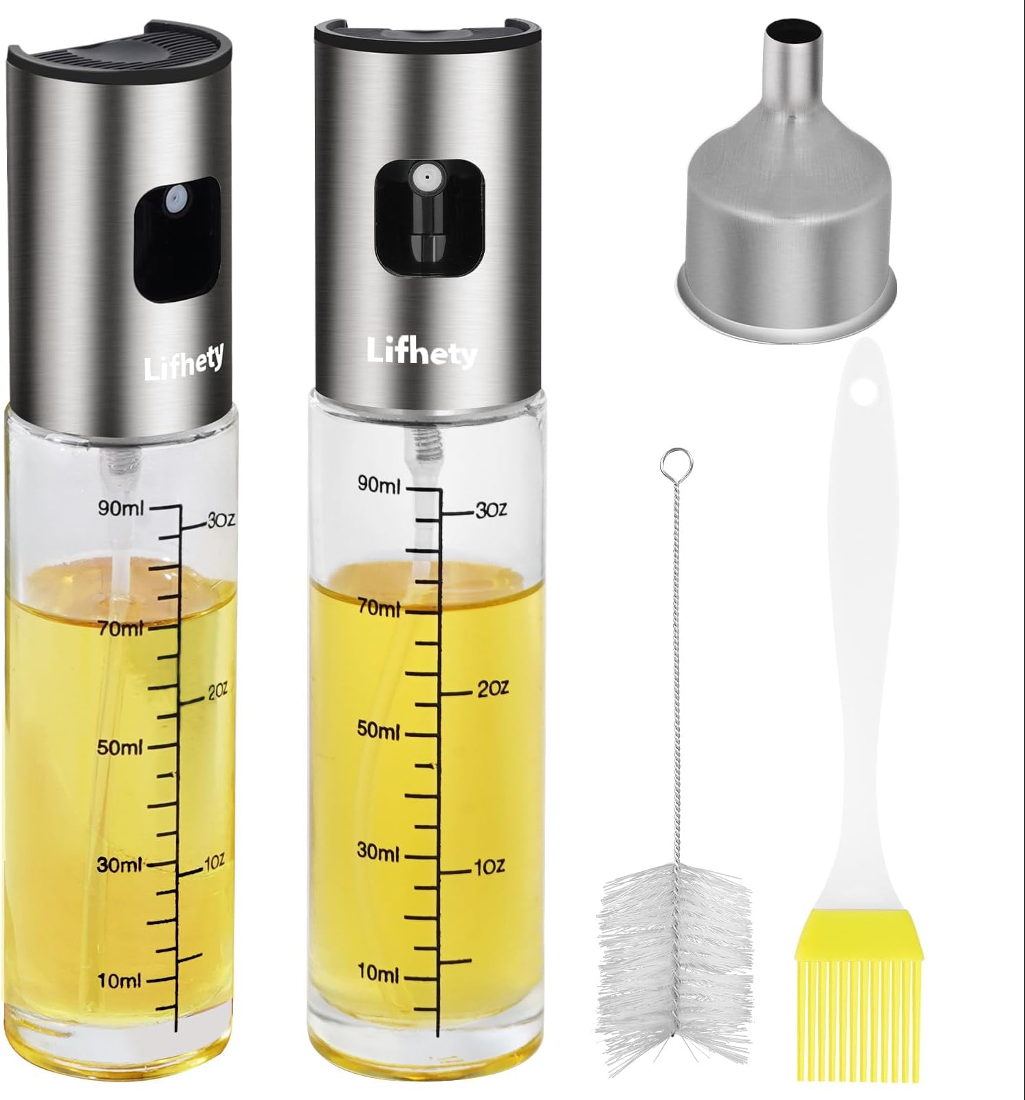 Accessoire Airfryer Spray Huile Cuisine 2-en-1 Euqvunn - Vaporisateur & Verseur 580ml - Pour Airfryer, Four Et Cuisine Saine Bouteille Verre Opaque