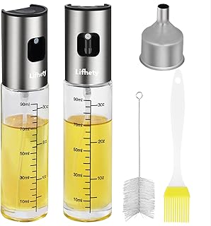 Lifhety Oil Spray Bottle 2 Pack, 100ml Olive Oil Sprayer for Cooking Air...