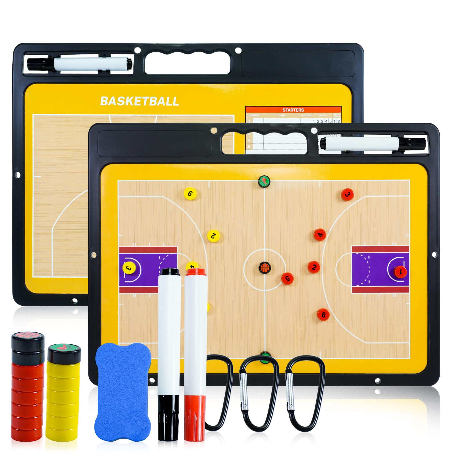 Pizarra Entrenador de Baloncesto Magnética Plegable con Imanes, Lapiceros y Borrador