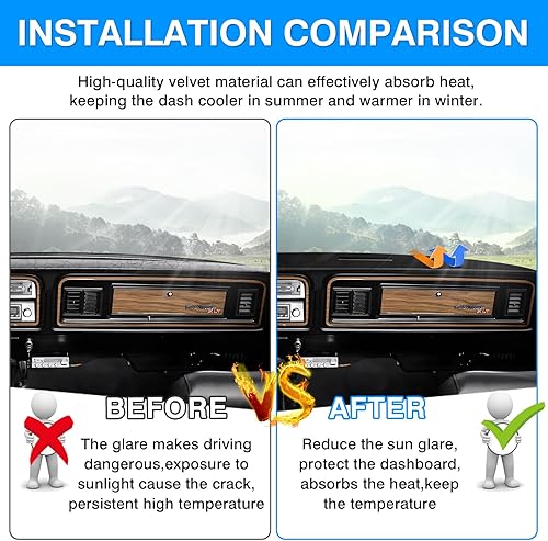 Vista 143 de Autorder Alfombrilla de cubierta de salpicadero para Ford F150 F250 F350 1992-1996 Accesorios Cubierta de tablero de franela para salpicadero