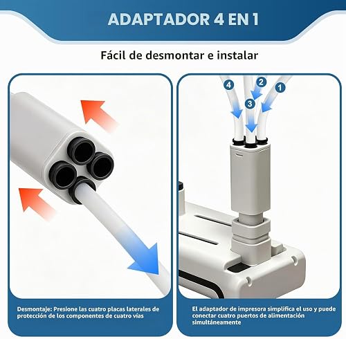 Lumoryx Adaptateur PTFE 4-en-1 pour Imprimante 3D Bambu Lab A1/A1 Mini - 4