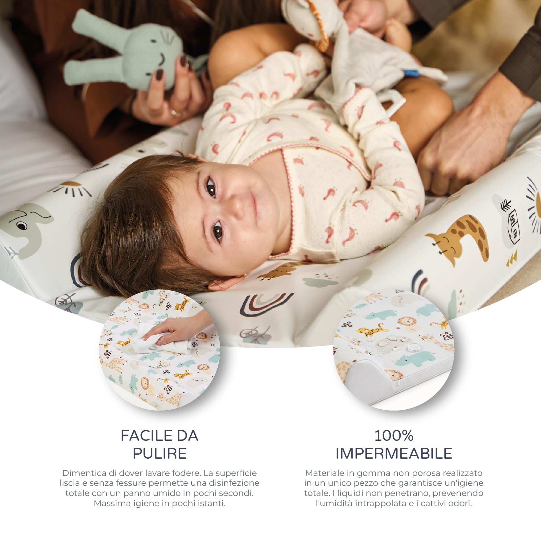 MS BabyWorld – Fasciatoio Flessibile per Neonati | Imbottito, Impermeabile e Portatile | Facile da Pulire, Compatto per Viaggi e Uso Quotidiano | In PVC | Morbido e Resistente