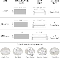 Vista 95 de VClife funda boho de sofá de felpilla para sofá seccional, funda antideslizante para sofá de 2 plazas, protector para mascotas con borlas, funda