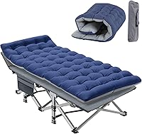 Vista 15 de Slsy Cuna de campamento con colchón de espuma viscoelástica de 2 pulgadas, cama plegable acolchada mejorada con bolsa de transporte, catre de dormir