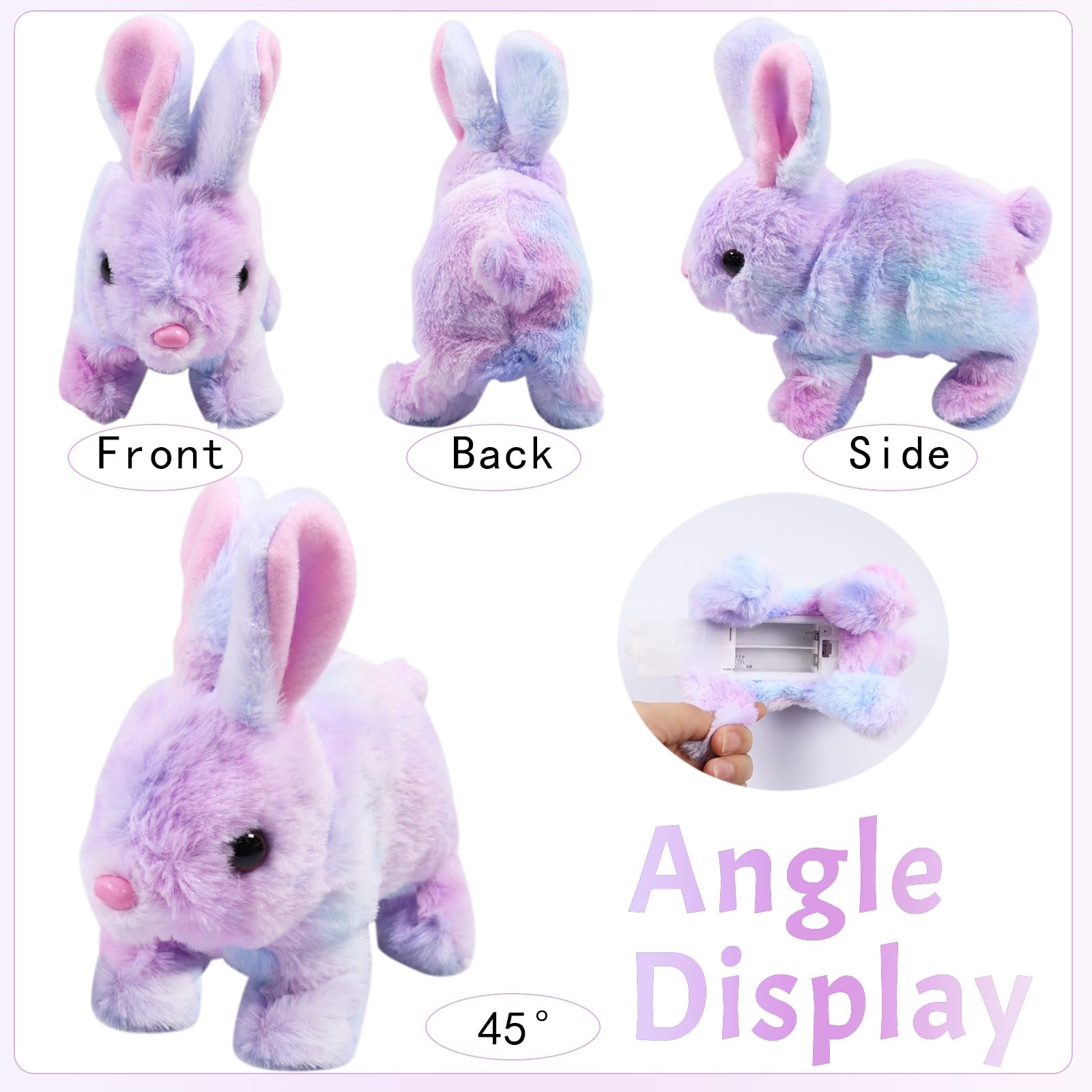 KOIROI Peluche Elettrico Coniglio Giocattoli, Giocattolo Coniglietto Saltando, Giocattolo Interattivo per Coniglio, Coniglio Peluche Interattivo per Bambini, Peluche Coniglietto Giocattolo per Pasqua