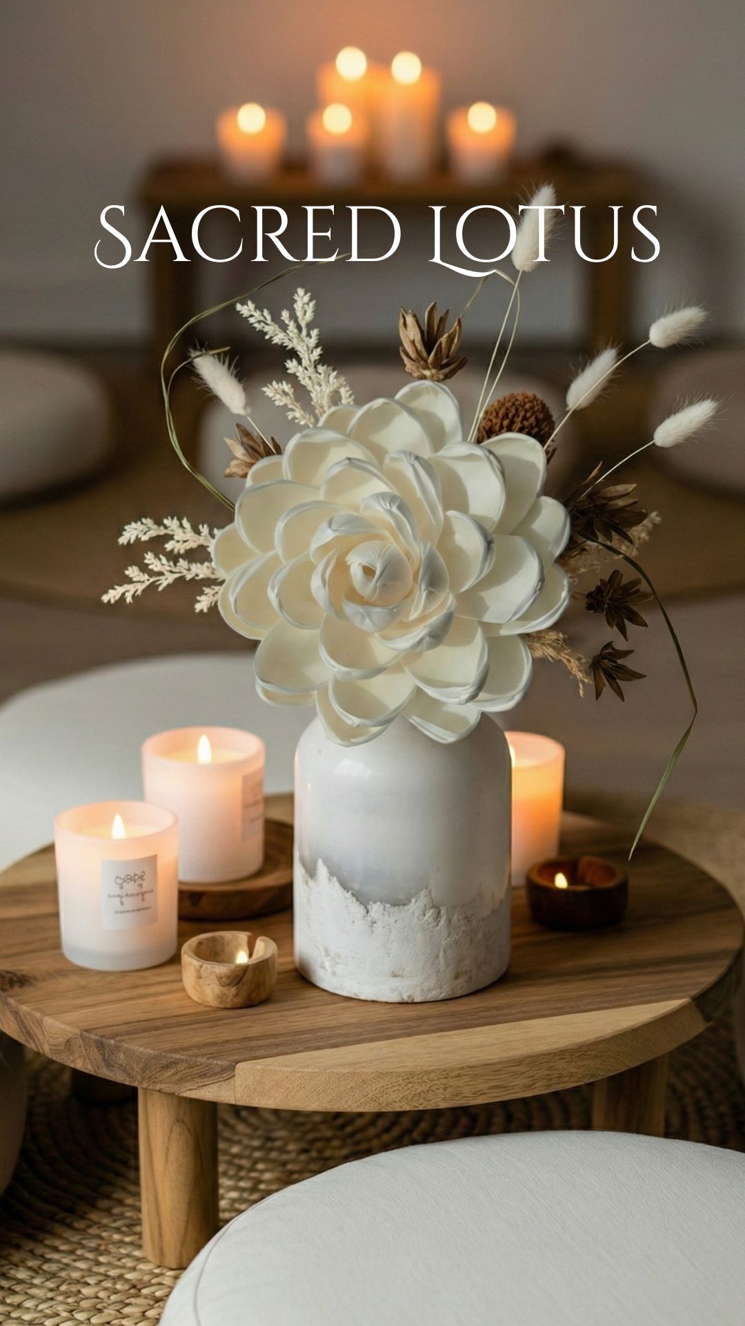 Difusor de flores madera natural Sacred Lotus 2 pcs miniatura 7