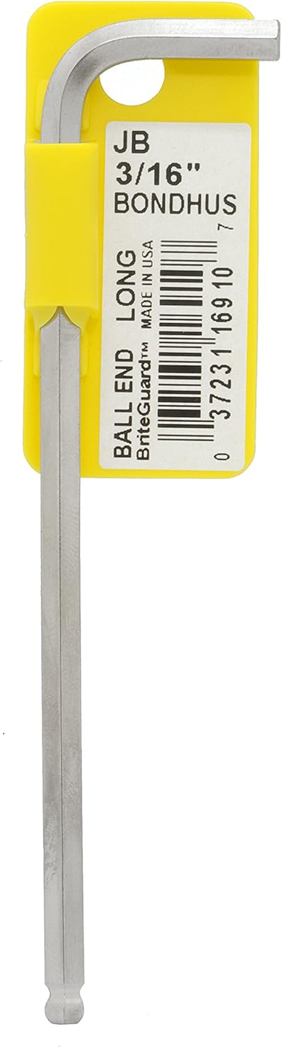 3/16" BriteGuard Plated Ball End L-Wrench Tag & Barcoded