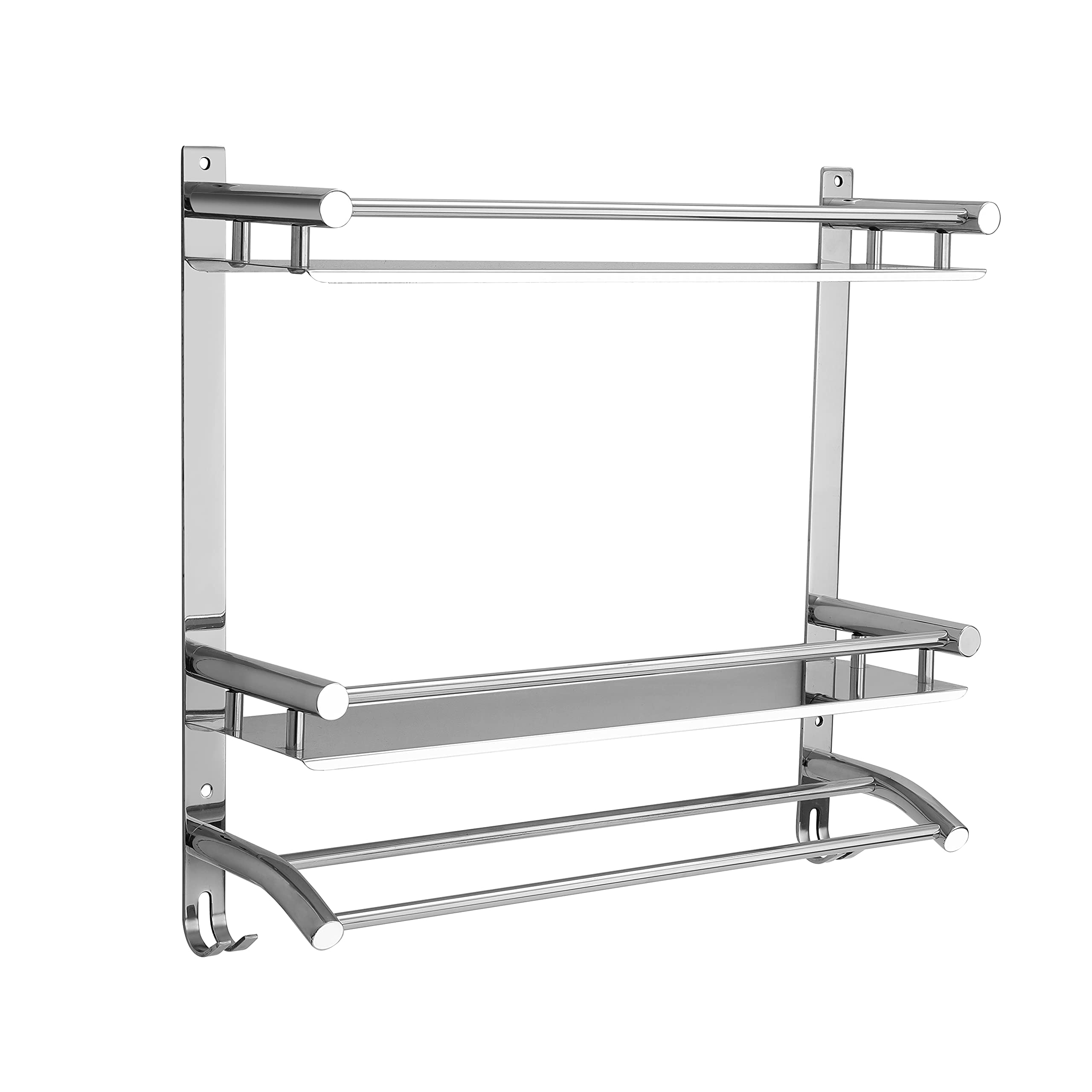 Umiyaji Balaji Hardware UBH Double Layer Bathroom Shelf 15X5X15 Inch | Wall Mount Bathroom Shelf Organizer | Multipurpose Stainless Steel Shelf/Rack | Bathroom Accessories (B096WJD37V) Amazon Price History, Amazon Price Tracker