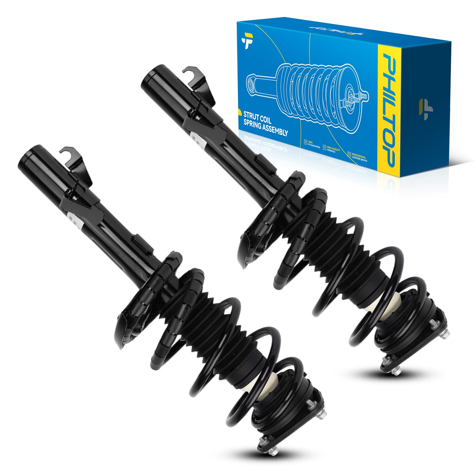 PHILTOP Front Complete Struts Assembly with Coil Spring For 2004-2013 Mazda 3 2006-2010 Mazda 5 172263/172264-Quick Loaded Suspension‌