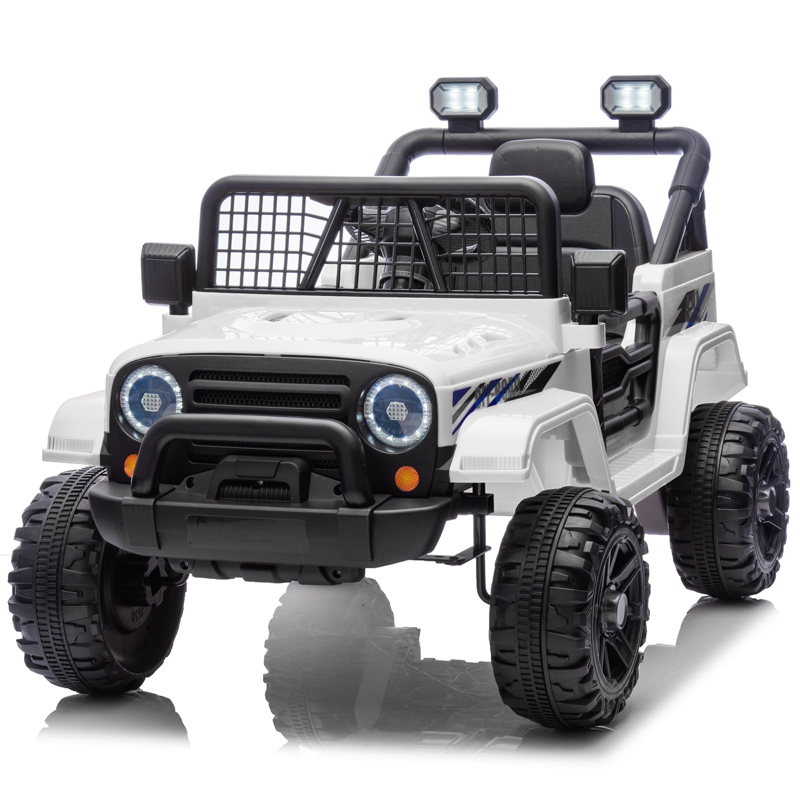 LALAHO Auto elettrica per bambini da 12 V, con telecomando da 2,4 GHz, colore bianco | Controllo genitori per un uso sicuro da parte dei bambini piccoli