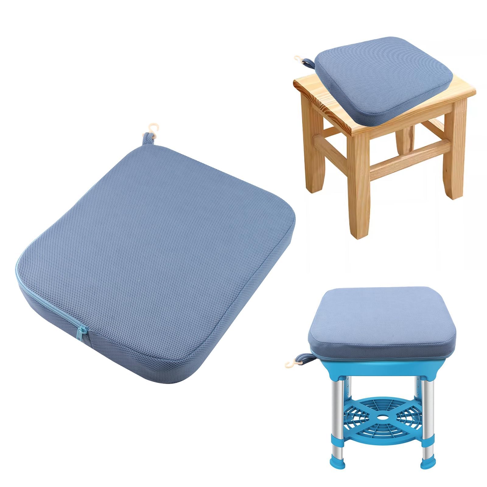 Cuscino per sedia da doccia, cuscino per vasca da bagno e panchina di trasferimento per vasca da bagno, tappetino al ginocchio, cuscino da doccia con ganci, cuscino per sedia da scrivania per