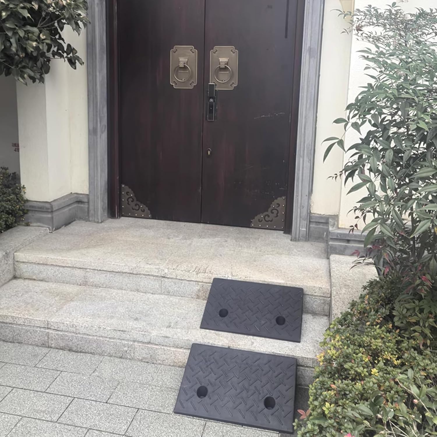 Kanduo Rampa podjazdowa Podjazd z antypoślizgowej gumy, podjazd krawężnikowy o wysokości 4, 5, 6 cali, podkładka pod rampę przejściową dla wózków inwalidzkich(50 * 30 * 10cm/20 * 12 * 4in)