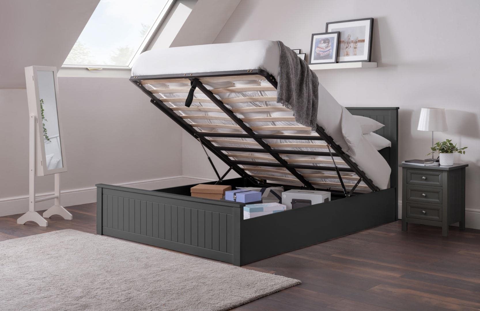 Julian Bowen Maine Ottoman Bed - Anthracite Painted Beds