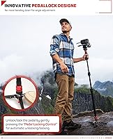 Vista 43 de IFOOTAGE 71 "fibra de carbono cámara monopod profesional telescópica video monopods base trípode compatibilidad cámaras réflex cámaras videocámaras