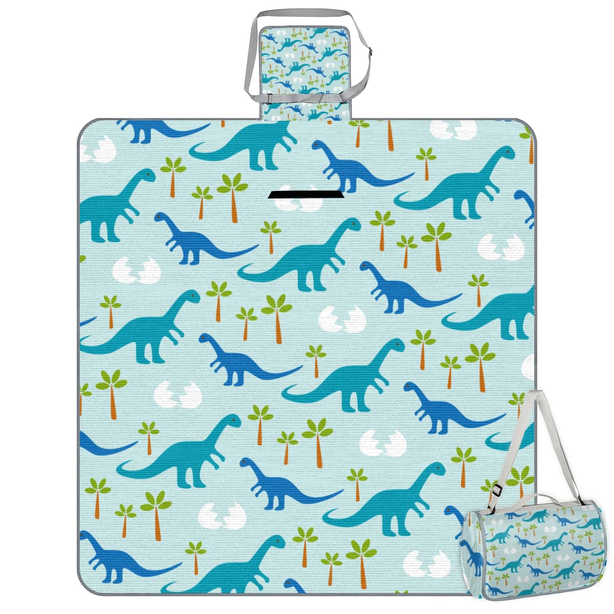 Shimoshe Picnic Blankets 57”x 59”, Dinosaur Tree Waterproof Sandproof Picnic Mat Lightweight Foldable Beach Blanket for Camping Park Grass Beach Outdoor Blanket