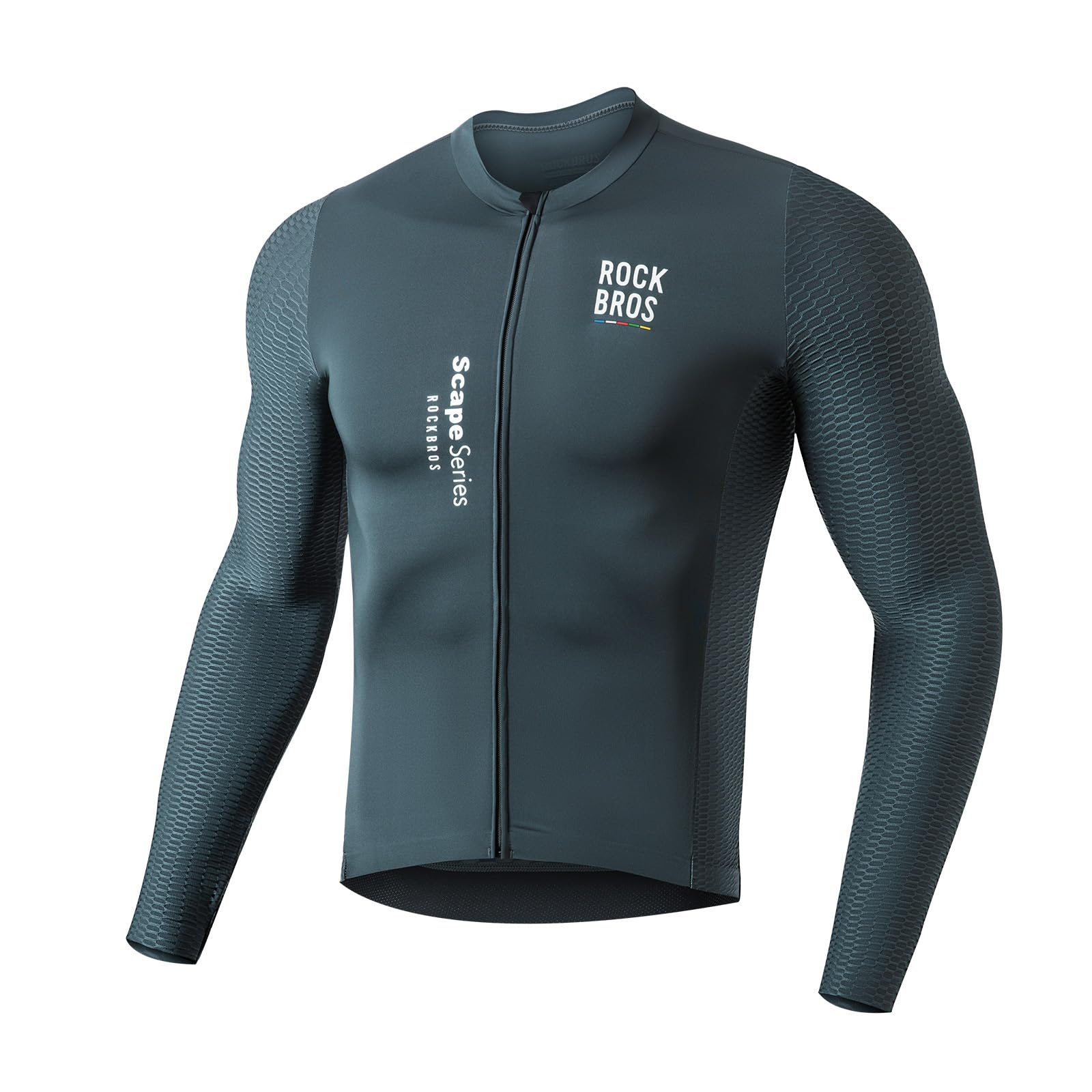 ROCKBROS Road to Sky męska koszulka kolarska z długim rękawem, odzież rowerowa dla mężczyzn, oddychająca i szybkoschnąca odzież do biegania XS-XXL