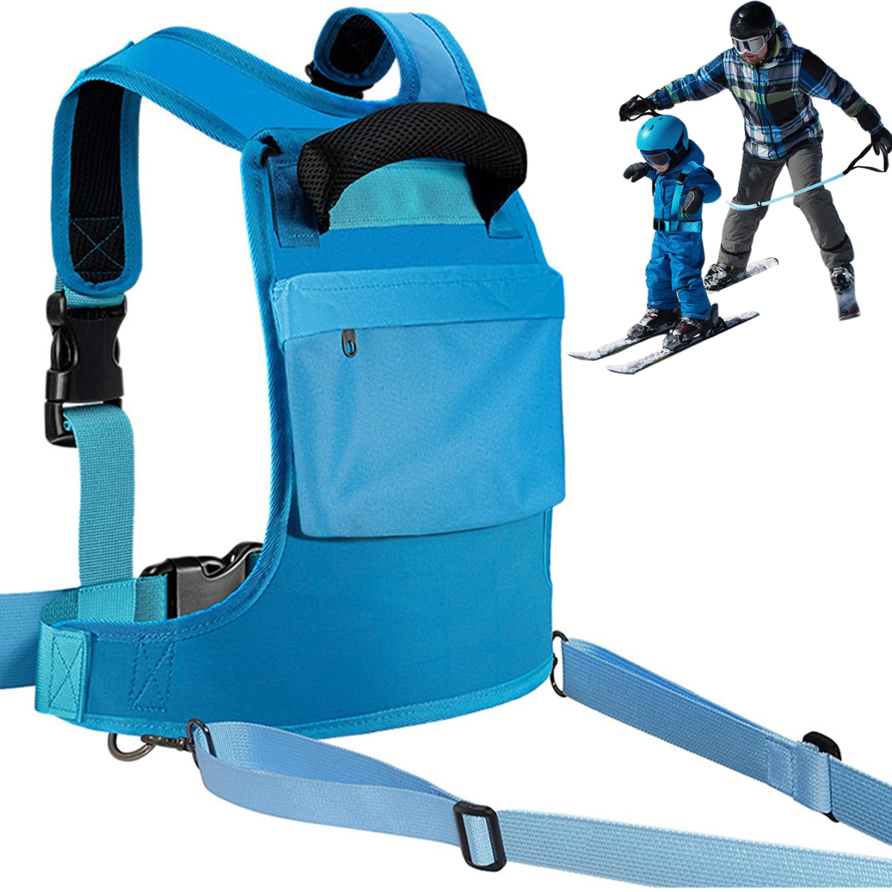 Harnais de Ski Enfants avec Boucle d'épaule réglable et Poignée, Vitesse contrôle pour Snowboard 2-8 Ans