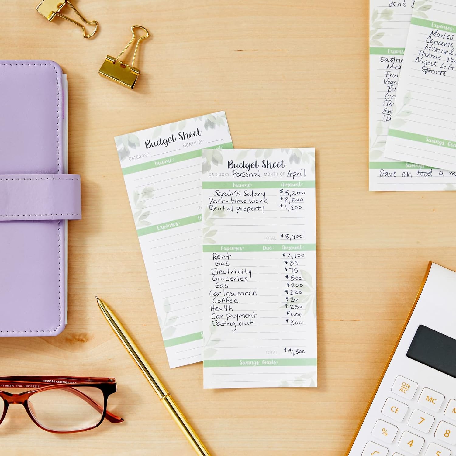 120 Pack Budget Planner Sheets for Cash Envelopes and A6 Binder, Expense Money Tracker (6.5 x 3.12 in) : Office Products