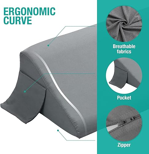 Vista 27 de Vekkia - Almohada triangular, cabecera para cama King, cierra los espacios de 0 a 6 pulgadas entre la cabecera y el colchón, color blanco, de 76 x