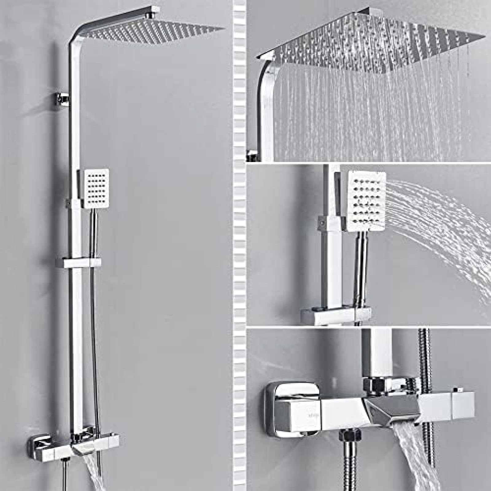 WXPGFEQ thermostatic bathroom shower faucet rainfall shower head bath faucet wall mounted bathtub mixer tap shower set system,