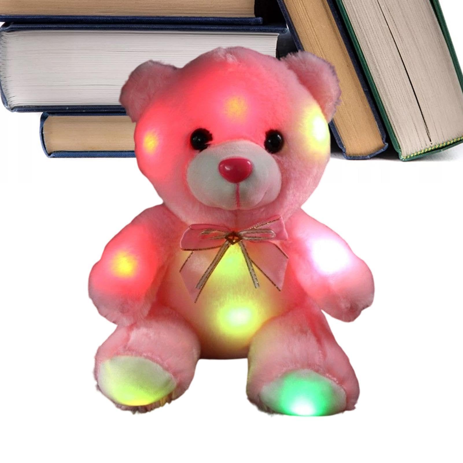 Djeyzusy Stuffed Bears Plush LED Light-Up Pink Doll
