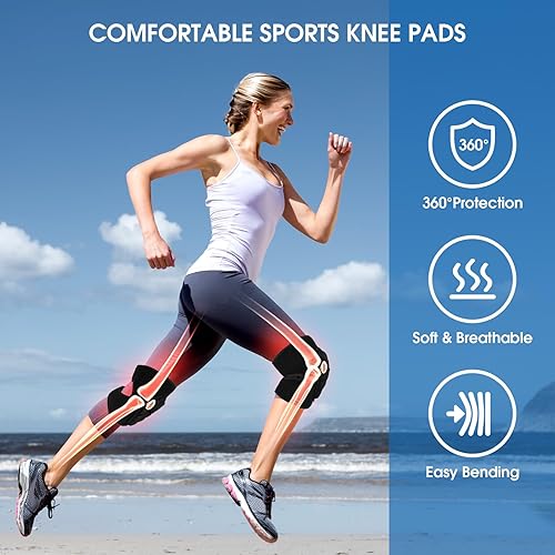 Miniatura 7 de Rodilleras de voleibol para mujeres y hombres, protector de rodilla de espuma EVA suave y gruesa con correas antideslizantes, almohadillas