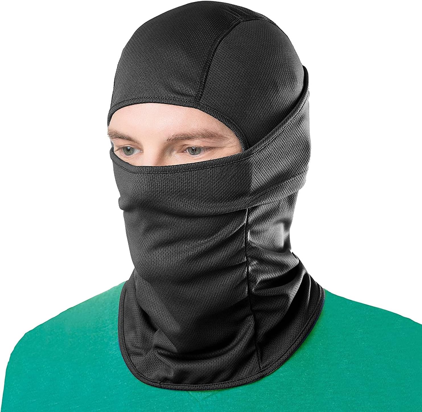 Kingsway® Dual Layer Full Face Cover Mask Use for Multi-Sports Activities, 4 Way Stretch, Quick Dry, Sweat Absorbing Fabric Helmet Liner, Biker Protective Riding Gear Balaclava for Men