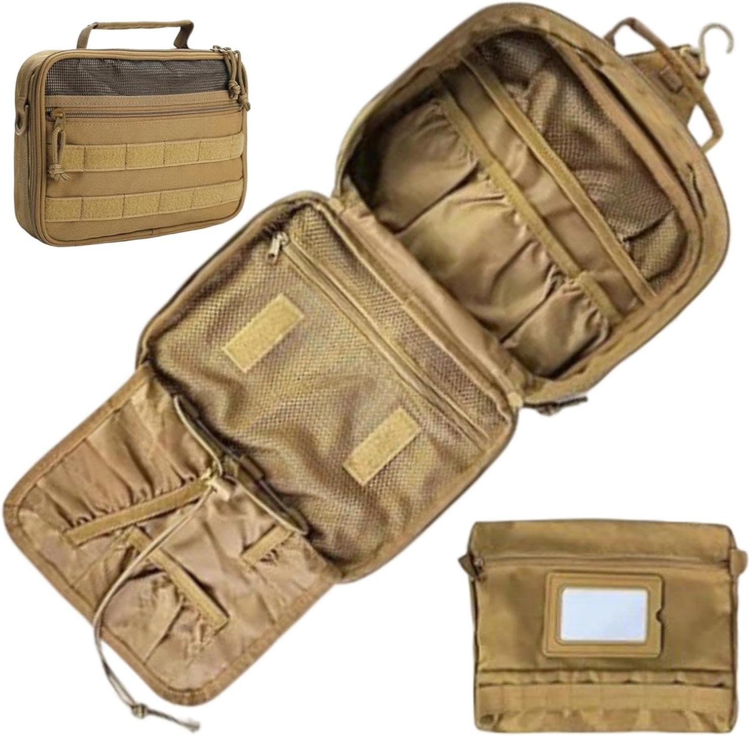 Men's Toiletry Travel Bag - Multi Pocket Hangable Bathroom Storage Organize