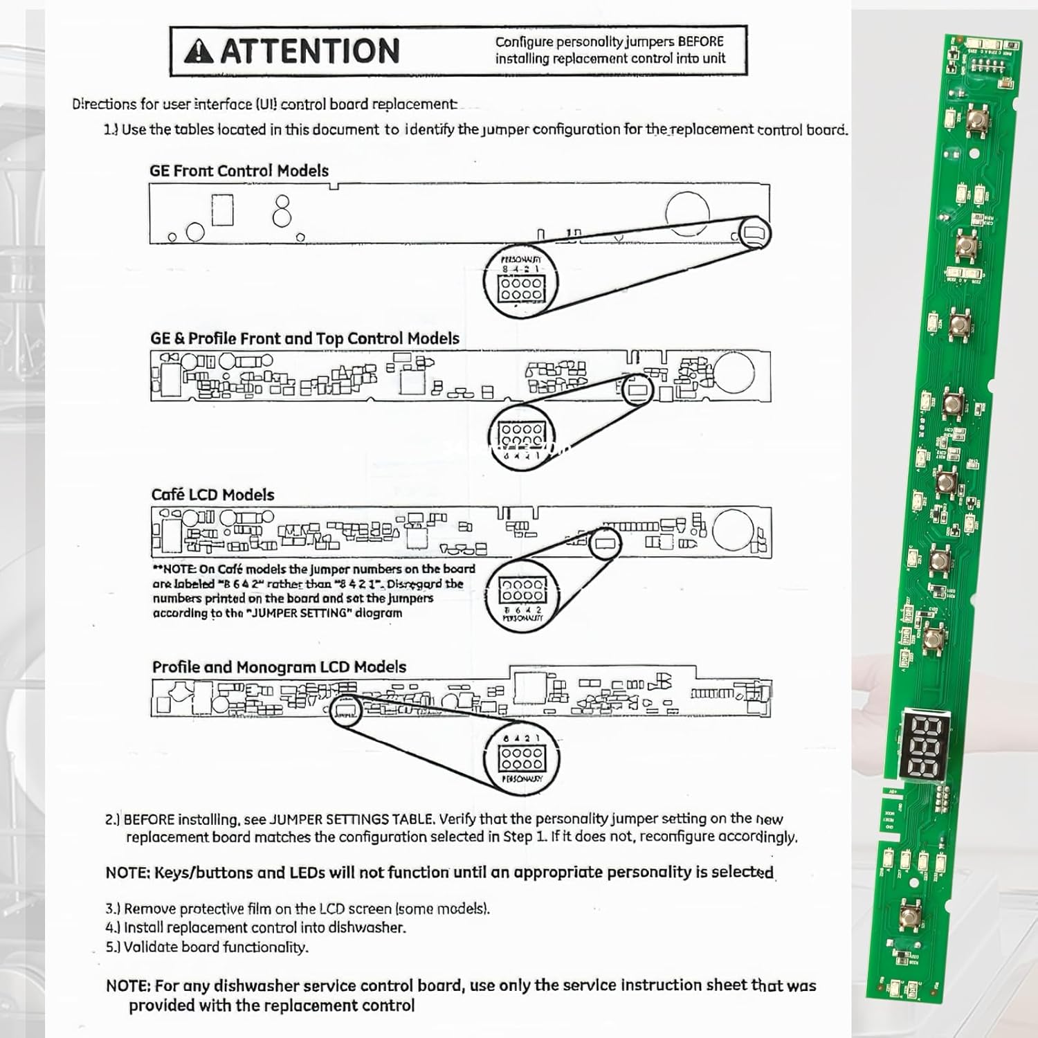 New Upgrade WD21X31902 WD21X23462 Dishwasher User Interface Control Board, WD21X31902C Control Board Compatible with GE Dishwasher, Replace Parts WD21X26179 WD21X32000