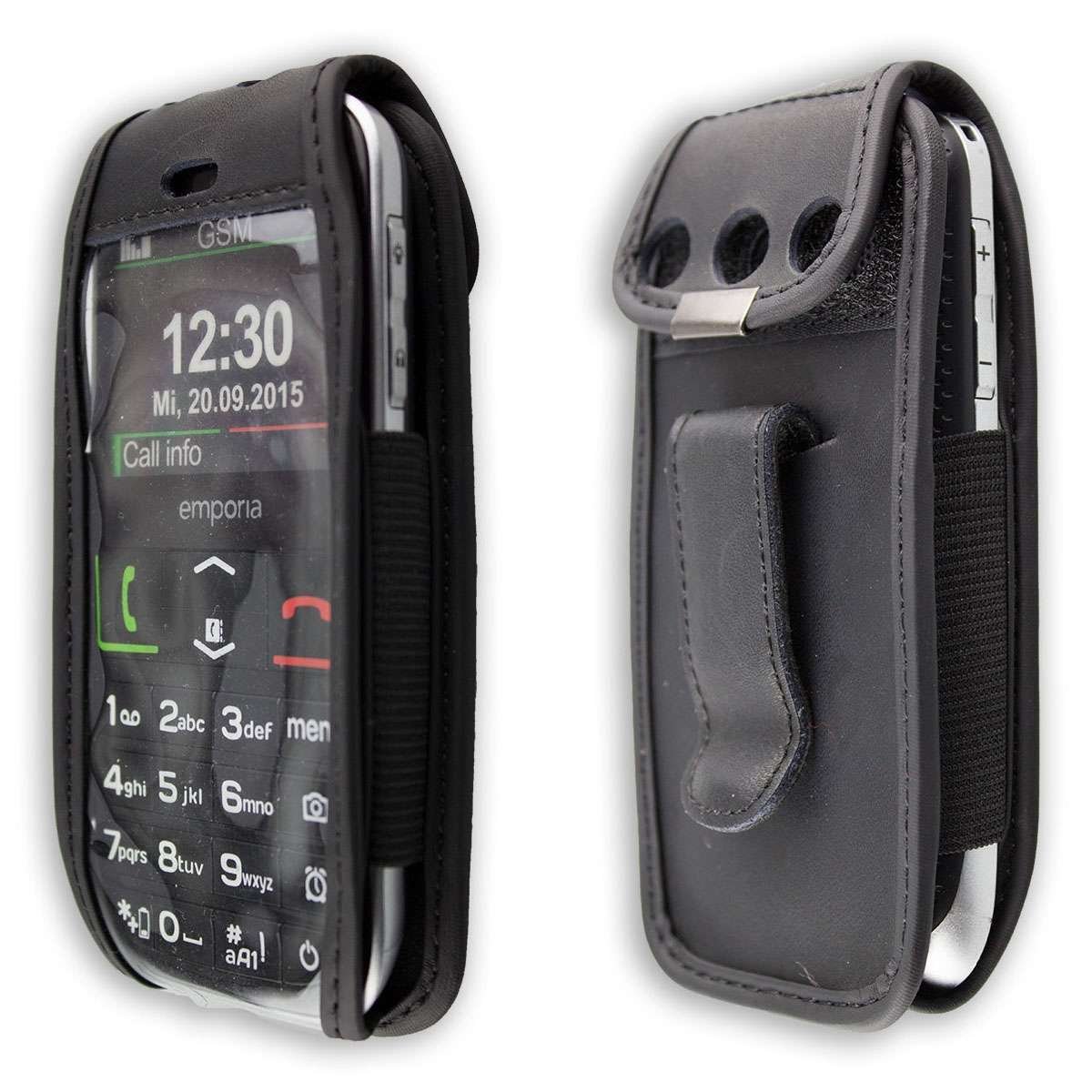 caseroxx Leather-Case with belt clip compatible with Emporia Euphoria V50 / Active V50 4G made from genuine leather - Image 2