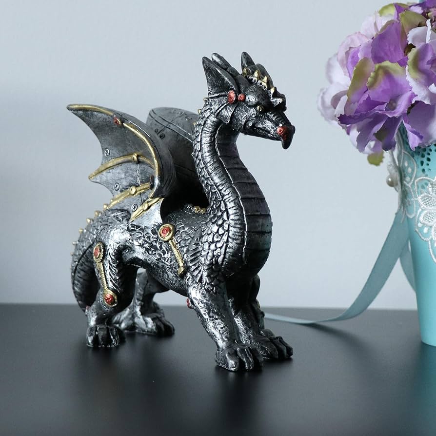 Amazon.co.jp: 銅像 スチームパンク ドラゴン 置物 メカニカル 7インチ