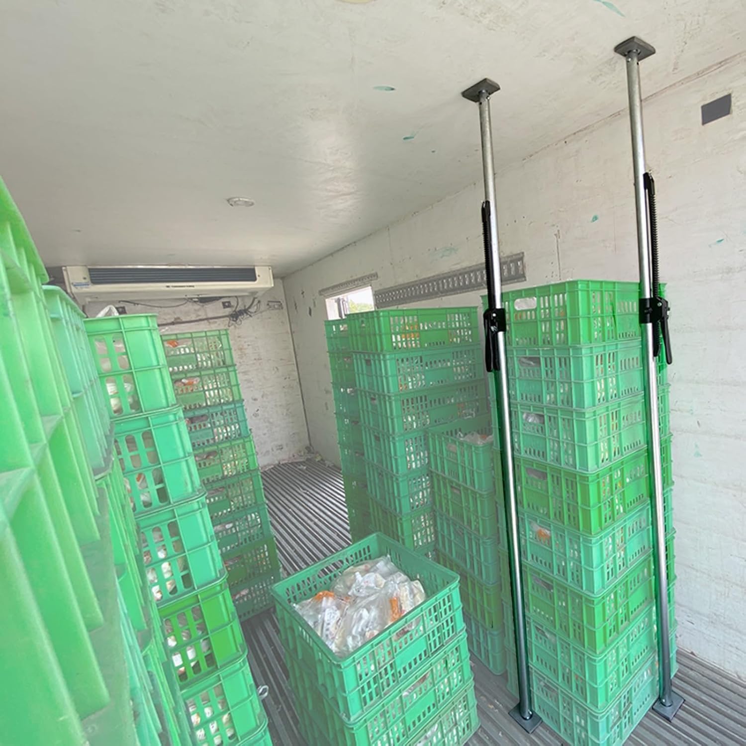 72-107 Inch Extra Long Ratcheting Cargo Stabilizer Bar with Anti-Slip Mats, 2 Pack Pickup Truck Bed Organizer, Metal Heavy-Duty Adjustable Load Lock Bars(235-273cm/92.5-107.5in)