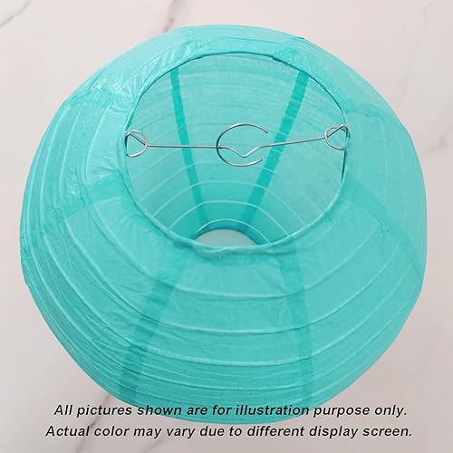 Miniatura 3 de Linternas de papel japonesas azules de 8 pulgadas, pantalla de lámpara de papel (juego de 5, azul)