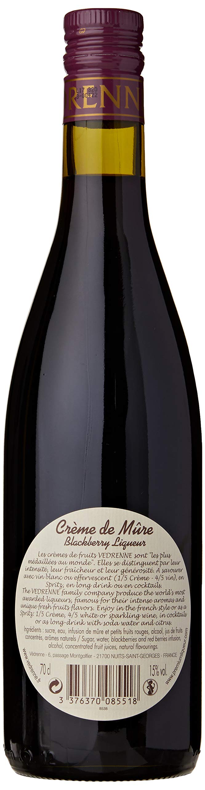 Crème De Framboise VEDRENNE 15% - 70cl