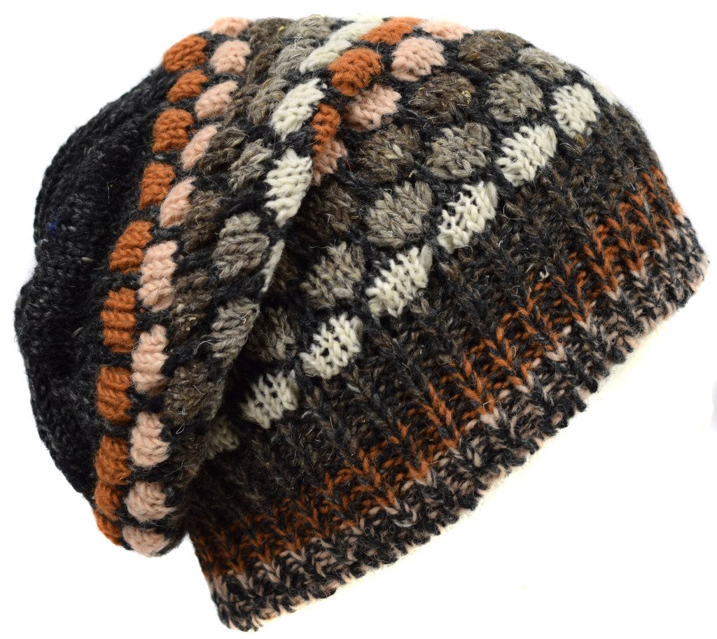 Gheri Men's C Woolen Knitted Fleece Lined Multicoloured Beanie Hats