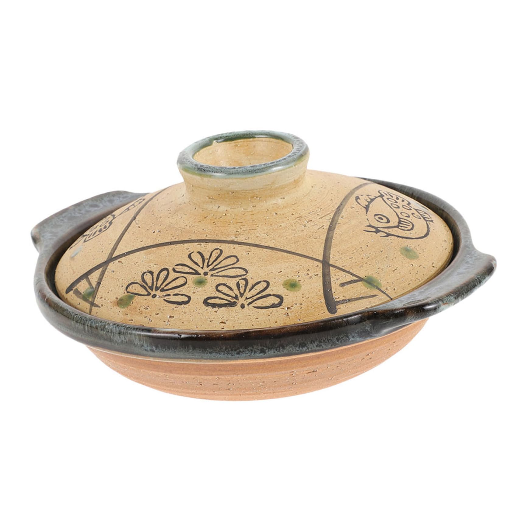 Casserole en céramique japonaise 300ml marron avec poignée